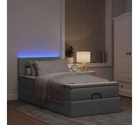 Lit ottoman avec matelas gris clair 100x200 cm tissu lit lit capitonné vidaXL