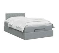 vidaXL Lit Ottoman avec Matelas Gris Clair 120 x 200 cm Tissu