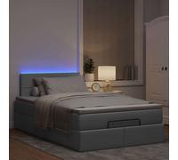 Lit ottoman avec matelas noir 120x200 cm tissu lit lit capitonné vidaXL
