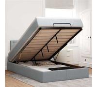 Vidaxl Lit Ottoman Avec Matelas Gris Clair 120x200 Cm Tissu Gris