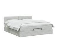 vidaXL Lit Ottoman avec Matelas Gris Clair 140 x 190 cm Velours, Lit Ottomane Moderne, Mobilier Luxe Contemporain, Matelas Mousse Ajustable pour Confort Ultime