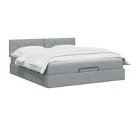 vidaXL Lit Ottoman avec Matelas Gris Clair 140 x 200 cm Tissu