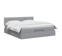 vidaXL Lit Ottoman avec Matelas Gris Clair 140 x 200 cm Tissu, Un lit Moderne, Cadre Pratique, Repos Confortable, Rangement, système de Sommeil pour Le Bien-être à la Maison
