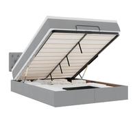vidaXL Lit Ottoman avec Matelas Gris Clair 140x190 cm Tissu, lit, lit capitonné, lit Ottoman Double, lit avec Rangement, lit de Rangement sous Le lit