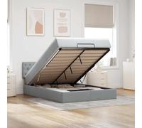 vidaXL Lit Ottoman avec Matelas Gris Clair 140x190 cm Tissu, lit, lit capitonné, lit Ottoman Double, lit avec Rangement, lit de Rangement sous Le lit