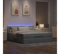 Lit ottoman avec matelas gris clair 160x200 cm tissu lit lit capitonné vidaXL