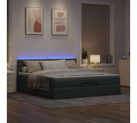 Vidaxl Lit Ottoman Avec Matelas Gris Clair 160x200 Cm Tissu Gris