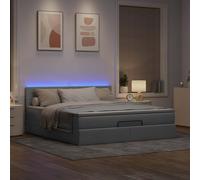 Vidaxl Lit Ottoman Avec Matelas Gris Clair 160x200 Cm Tissu Gris