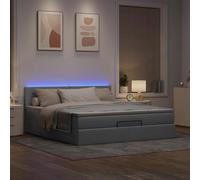 Vidaxl Lit Ottoman Avec Matelas Gris Clair 160x200 Cm Tissu Gris
