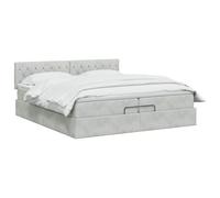 vidaXL Lit Ottoman avec Matelas Gris Clair 200 x 200 cm Velours, Lit Ottomane Moderne, Mobilier Luxe Contemporain, Matelas Mousse Ajustable pour Confort Ultime