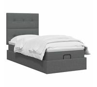 vidaXL Lit Ottoman avec Matelas Gris foncé 100 x 200 cm Tissu