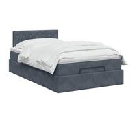 vidaXL Lit Ottoman avec Matelas Gris foncé 120 x 200 cm Velours, Lit Ottomane Moderne, Mobilier Luxe Contemporain, Matelas Mousse Ajustable pour Confort Ultime