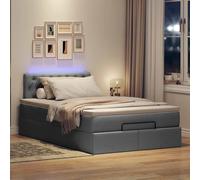 Lit ottoman avec matelas noir 120x200 cm tissu lit lit capitonné vidaXL