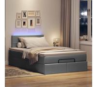 Vidaxl Lit Ottoman Avec Matelas Gris Foncé 120x200 Cm Tissu Gris
