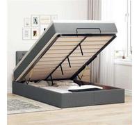 Vidaxl Lit Ottoman Avec Matelas Gris Foncé 120x200 Cm Tissu Gris
