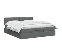vidaXL Lit Ottoman avec Matelas Gris foncé 140 x 200 cm Tissu