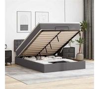 Cadre de lit ottoman et matelas blanc pur 160x200 cm similicuir vidaXL