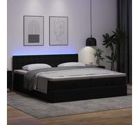 Vidaxl Lit Ottoman Avec Matelas & Led Noir 160x200cm Similicuir Noir