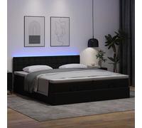 vidaXL Lit ottoman avec matelas & LED Noir 180x200cm similicuir Noir