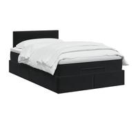 vidaXL Lit Ottoman avec Matelas Noir 120 x 190 cm Velours, Lit Ottomane Moderne, Mobilier Luxe Contemporain, Matelas Mousse Ajustable pour Confort Ultime