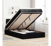 Lit ottoman avec matelas noir 120x200 cm tissu lit lit capitonné vidaXL