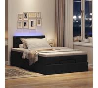 Lit ottoman avec matelas noir 120x200 cm tissu lit lit capitonné vidaXL