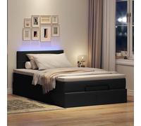 Lit ottoman avec matelas noir 120x200 cm tissu lit lit capitonné vidaXL
