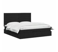 vidaXL Lit Ottoman avec Matelas Noir 140 x 190 cm Tissu, Lit Ottoman Moderne, Rangement Ajustable, Gain de Place, Meuble stylé, Matelas Fonctionnel