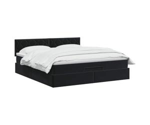 vidaXL Lit Ottoman avec Matelas Noir 140 x 190 cm Velours, Lit Ottomane Moderne, Mobilier Luxe Contemporain, Matelas Mousse Ajustable pour Confort Ultime