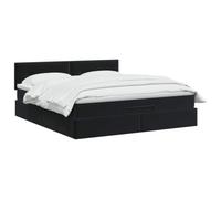 vidaXL Lit Ottoman avec Matelas Noir 140 x 200 cm Velours, Lit Ottomane Moderne, Mobilier Luxe Contemporain, Matelas Mousse Ajustable pour Confort Ultime