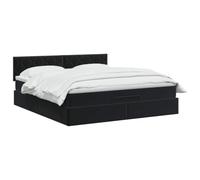 vidaXL Lit Ottoman avec Matelas Noir 140 x 200 cm Velours, Lit Ottomane Moderne, Mobilier Luxe Contemporain, Matelas Mousse Ajustable pour Confort Ultime
