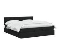 vidaXL Lit Ottoman avec Matelas Noir 160 x 200 cm Tissu