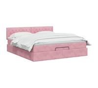 vidaXL Lit Ottoman avec Matelas Rose 140 x 200 cm Velours