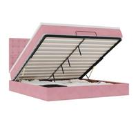 Vidaxl Cadre De Lit Ottoman Avec Matelas Rose 160x200 Cm Velours Rose