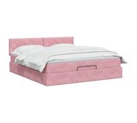 vidaXL Lit Ottoman avec Matelas Rose 180 x 200 cm Velours, Lit Ottomane Moderne, Mobilier Luxe Contemporain, Matelas Mousse Ajustable pour Confort Ultime