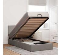 Vidaxl Lit Ottoman Avec Matelas Taupe 100x200 Cm Tissu Gris