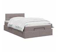 vidaXL Lit Ottoman avec Matelas Taupe 120 x 200 cm Tissu