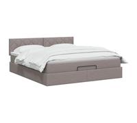 vidaXL Lit Ottoman avec Matelas Taupe 140 x 190 cm Tissu