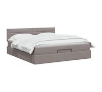 vidaXL Lit Ottoman avec Matelas Taupe 140 x 200 cm Tissu