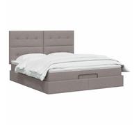 vidaXL Lit Ottoman avec Matelas Taupe 180 x 200 cm Tissu
