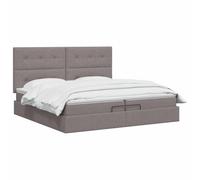 vidaXL Lit Ottoman avec Matelas Taupe 200 x 200 cm Tissu