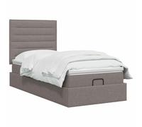 vidaXL Lit Ottoman avec Matelas Taupe 90 x 190 cm Tissu