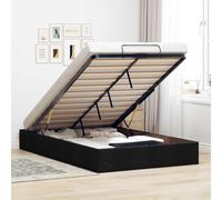 vidaXL Lit Ottoman Double en Tissu Noir 120x200 cm