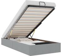 vidaXL Lit ottoman sans matelas gris clair 90x200 cm Tissu