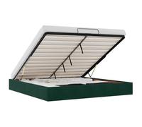 vidaXL Lit ottoman sans matelas velours vert foncé 180 x 200 cm cadre avec rangement