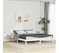 Vidaxl Cadre De Lit Avec Tables De Chevet Blanc 180 X 200 Cm