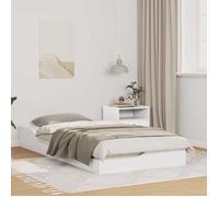 vidaXL Lit plateforme Blanc 90 x 190 cm en pin massif, finition mate. Pratique et stylé 873395