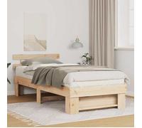Vidaxl Cadre De Lit Marron 75 X 190 Cm Bois De Pin Massif