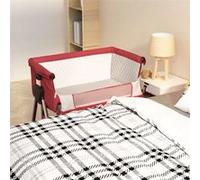 vidaXL Lit pour Bébé avec Matelas, Berceau Cododo avec Hauteur Réglable, Lit d'Enfant, Lit d'Appoint Chambre à Coucher, 10293 Rouge G