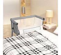 vidaXL Lit pour Bébé avec Matelas, Berceau Cododo avec Hauteur Réglable, Lit d'Enfant, Lit d'Appoint Chambre à Coucher, 10295 Gris G